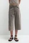 Джинсовые шорты-юбка OVERSIZE Pull&Bear, светло-коричневый