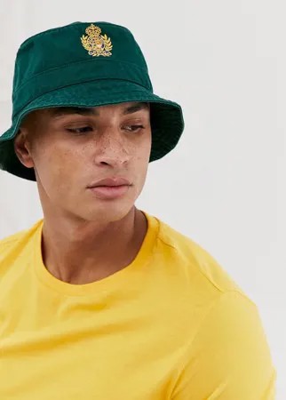 Зеленая панама с фирменным гербом Polo Ralph Lauren-Зеленый