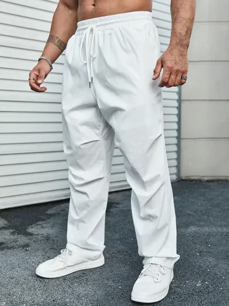 Мужские однотонные спортивные штаны Manfinity Hypemode больших размеров с завязками на талии, белый