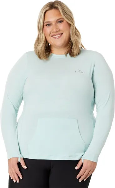 Топ L.L.Bean Plus Size Tropicwear Comfort Crew Long Sleeve, цвет Pale Turquoise