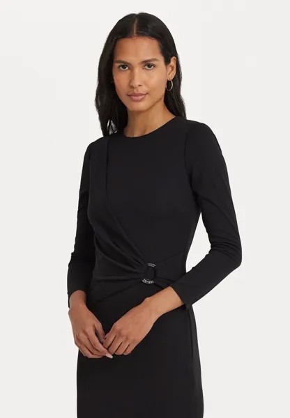 Легкое платье JERSEY THREE-QUARTER-SLEEVE DRESS Ralph Lauren, черный