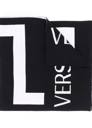 Versace жаккардовый шарф с логотипом