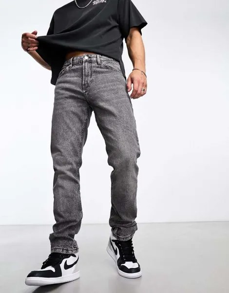 Серые джинсы прямого кроя Pull&Bear