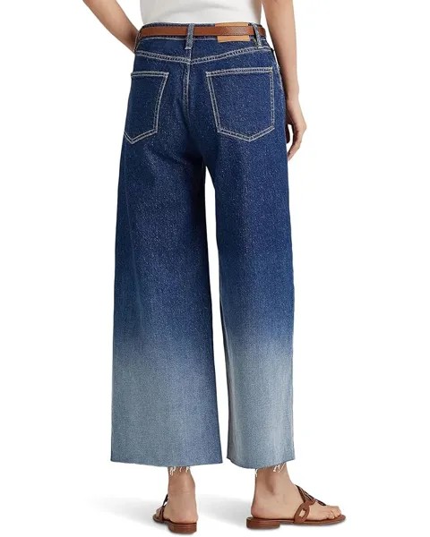 Джинсы LAUREN Ralph Lauren Petite Ombré High-Rise Wide-Leg Cropped Jeans in Ombre Canyon Wash, цвет Ombre Canyon Wash