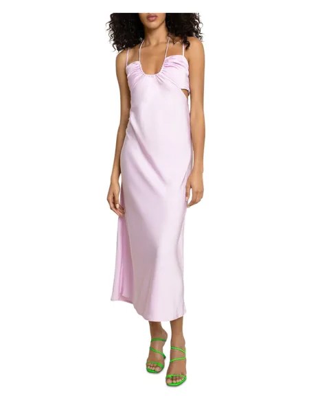 ALC Женское розовое регулируемое платье-комбинация Макси-вечернее платье на тонких бретелях 12