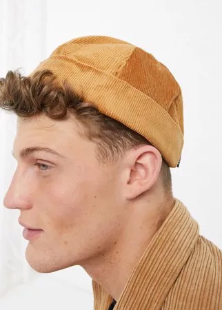 Светло-коричневая вельветовая шапка Consigned-Коричневый цвет