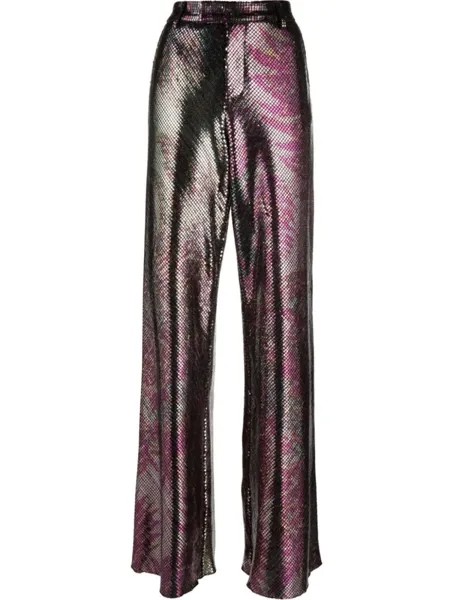 ETRO брюки палаццо с принтом, розовый