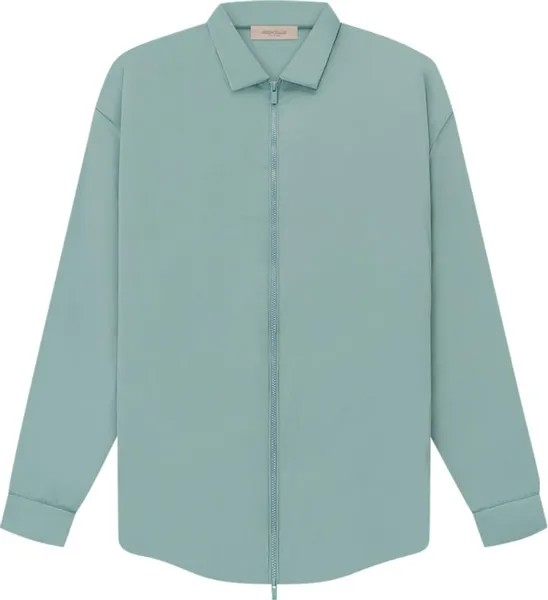 Рубашка Fear of God Essentials Filled Nylon Shirt Jacket 'Sycamore', зеленый