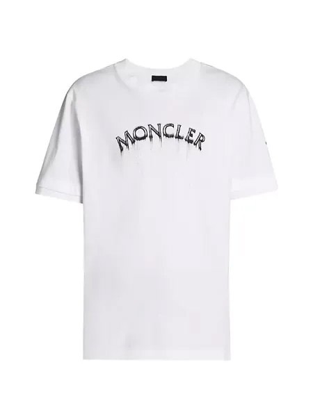 Футболка с круглым вырезом и логотипом Moncler, белый