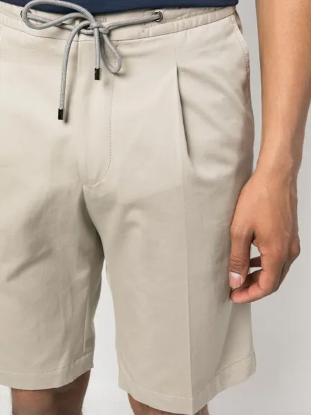 Corneliani брюки чинос с кулиской, нейтральный цвет