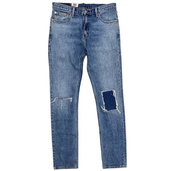 Джинсы Levis 511 Slim Fit Эластичные джинсы с эффектом потертости, рваные, ремонтные, выстиранные (размер 32 x 34)