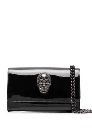 Philipp Plein лакированная сумка с подвеской Skull