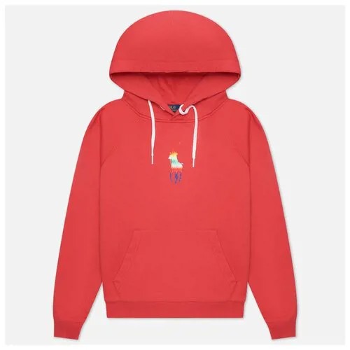 Женская толстовка Polo Ralph Lauren Ombre Big Pony Fleece Hoodie красный , Размер L