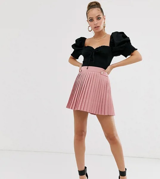 Розовая плиссированная юбка Missguided Petite-Розовый