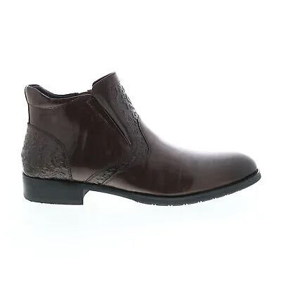 Мужские коричневые кожаные повседневные классические ботинки на молнии Robert Graham Navarra RG5572B 11