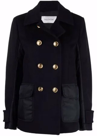 Valentino двубортный бушлат со вставками