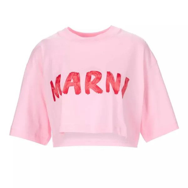 Футболка t-shirt mit logo-druck loc18 Marni, розовый