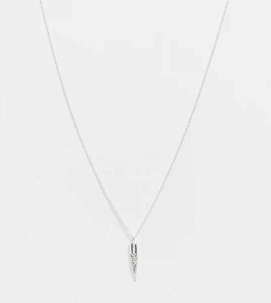 Ярусное ожерелье из стерлингового серебра с тонкой подвеской-шипом Kingsley Ryan-Серебряный