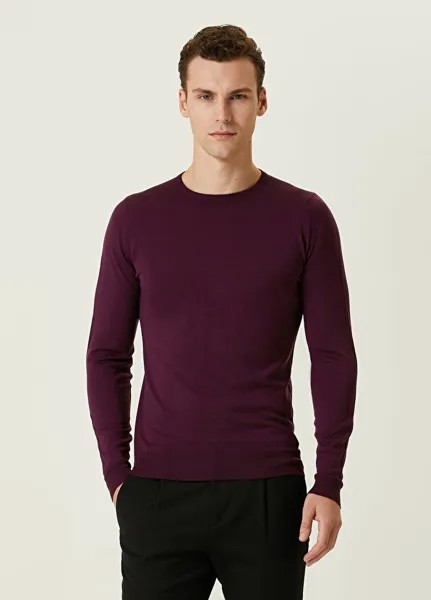 Пурпурный шерстяной свитер John Smedley