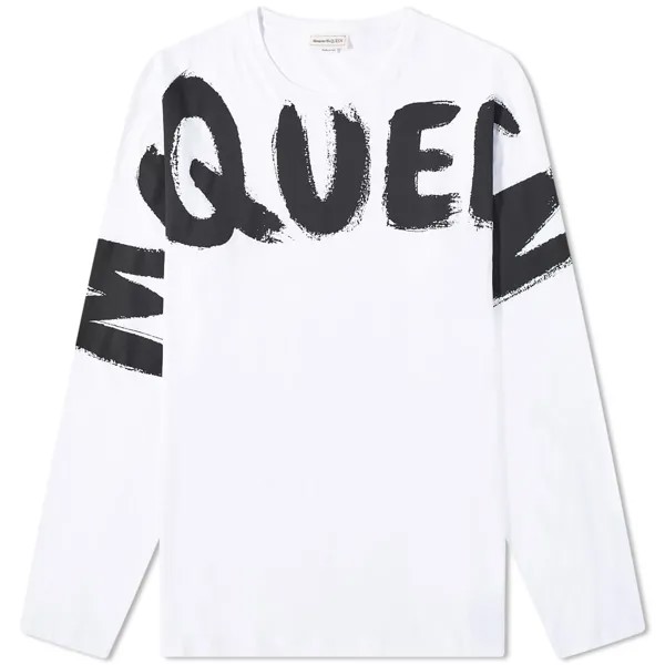 Футболка Alexander McQueen Macro Grafitti Logo Long Sleeve Tee