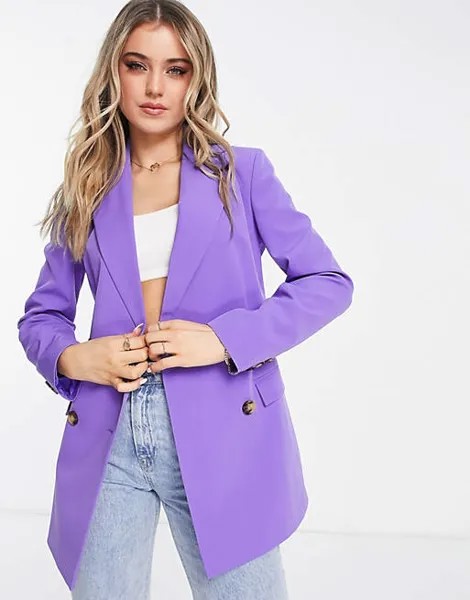 Фиолетовый удлиненный приталенный пиджак Miss Selfridge