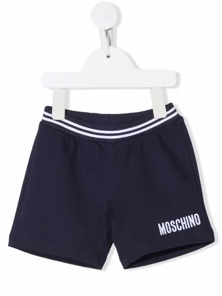 Moschino Kids шорты с нашивкой