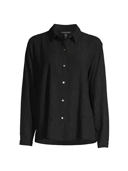 Мятая рубашка свободного кроя Eileen Fisher, черный
