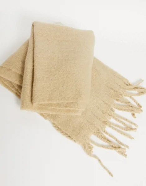 Бежевый фактурный шарф-одеяло ASOS DESIGN-Белый