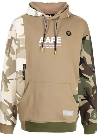 AAPE BY *A BATHING APE® камуфляжное худи с логотипом