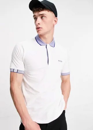 Поло белого цвета BOSS Athleisure Paule 2-Белый