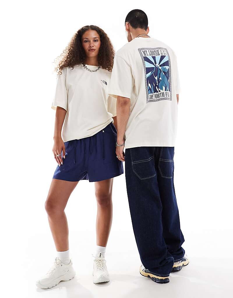 Футболка Oversize The North Face – Mountain Peak – в геброченем Weis mit R cckenprint