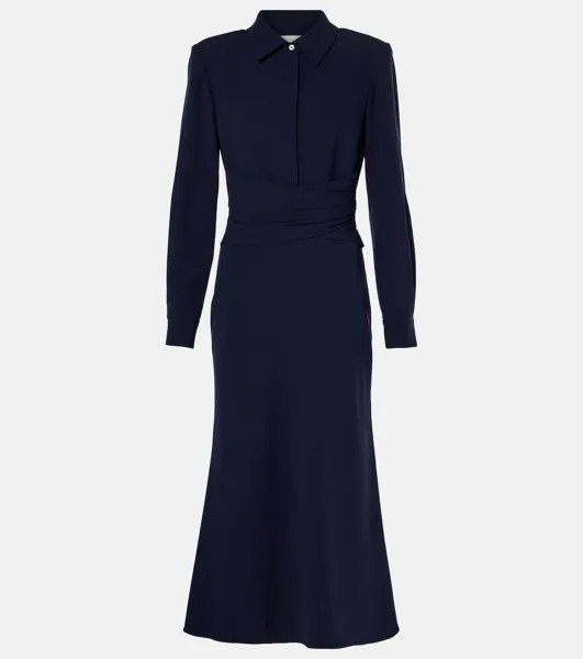 Платье миди из атласного крепа Roland Mouret, синий