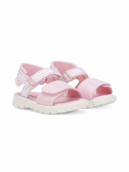 Dolce & Gabbana Kids сандалии на липучках с вышитым логотипом