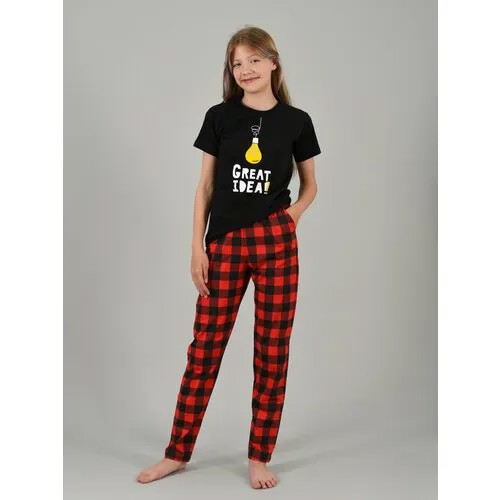 Пижама  LIDЭКО, размер 88/164, черный, красный