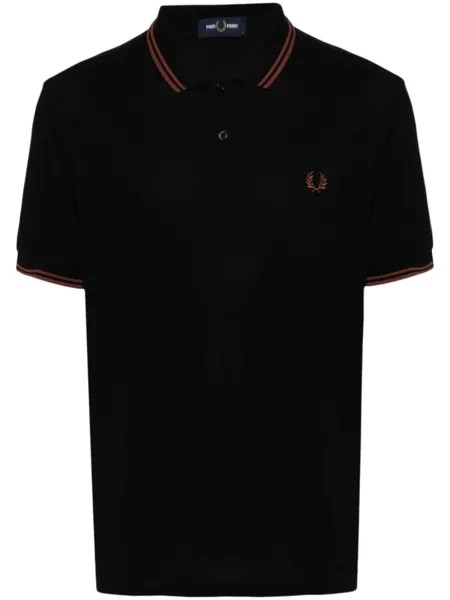 Fred Perry рубашка поло с вышитым логотипом, черный