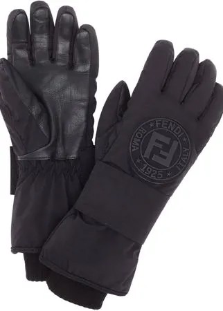 Fendi зимние перчатки с нашивкой-логотипом