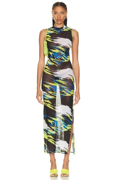 Платье Coperni Moto Print Mesh, цвет Multicolour