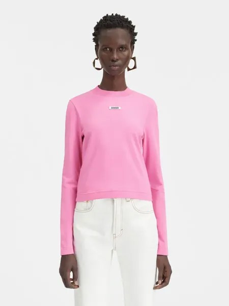 Футболка с длинными рукавами и логотипом Grgrain Le Gr Grain Manches Longues Jacquemus, розовый