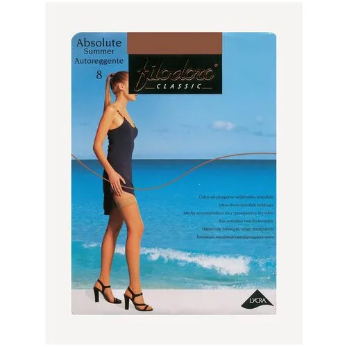 Чулки Filodoro Classic Absolute Summer Autoreggente, 8 den, размер 3-M, tea