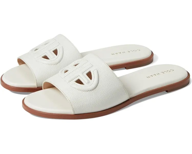 Сандалии Cole Haan Flynn Logo Slide Sandal, цвет Egret Leather