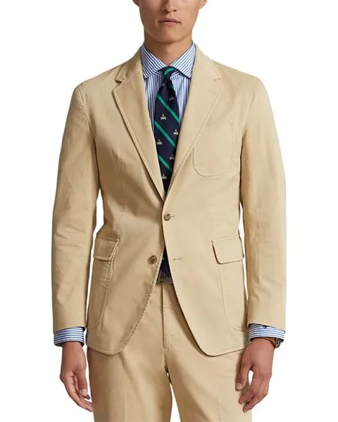 Костюмный пиджак-чинос, окрашенный в готовом виде, без отделки Polo Ralph Lauren, цвет Tan/Beige