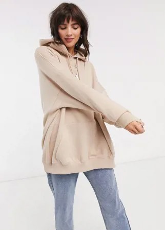 Oversize-худи бежевого цвета Bershka-Розовый