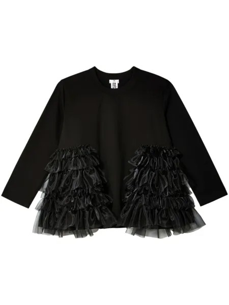 Жакет с оборками Noir Kei Ninomiya, черный