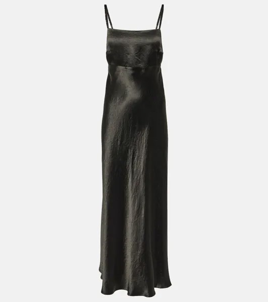 Атласное платье макси Leisure Baden Max Mara, черный