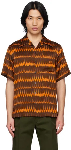 Коричнево-оранжевая рубашка в стиле ритм Wales Bonner