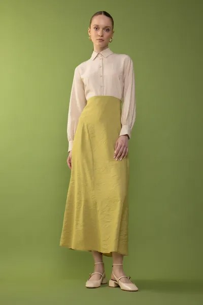Длинная юбка-трапеция DeFacto, зеленый