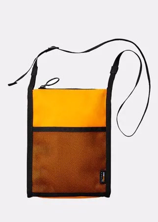 Мужчины Sport Yellow Nylon Водонепроницаемы Small Mesh 6.5 дюймов Телефон Сумка Crossbody Сумка