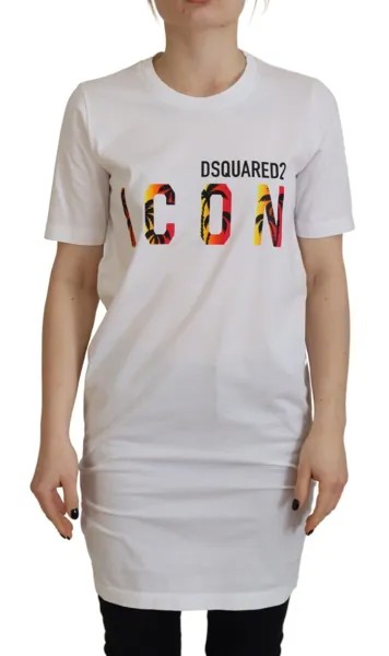 Футболка DSQUARED2, белая хлопковая футболка с круглым вырезом с логотипом и логотипом IT38/US4/XS Рекомендуемая розничная цена 320 долларов США
