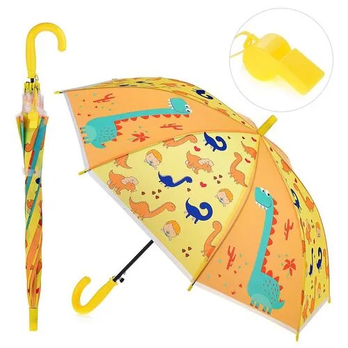 Зонт-трость Oubaoloon, полуавтомат, купол 48.5 см., желтый, оранжевый