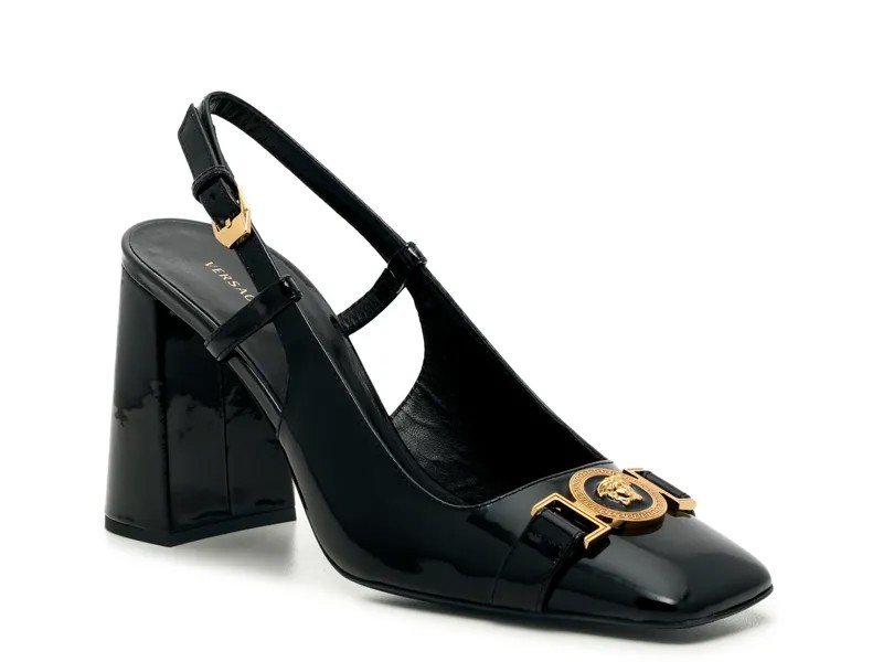 Туфли с ремешком на пятке Versace, черный